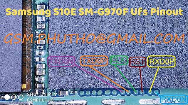 Samsung Galaxy S10E SM G970F ISP UFS PinOUT Test Point