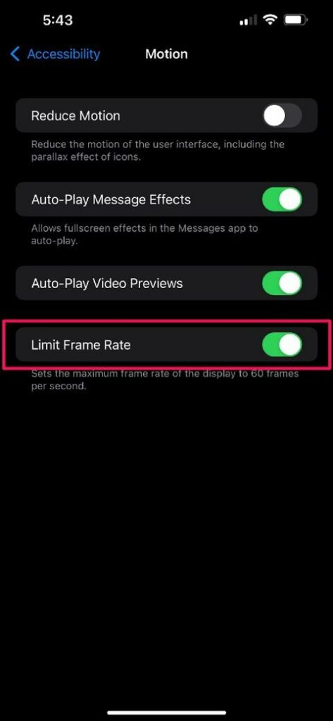 How To Enable Disable Promotion Hz On Iphone Pro And Pro Max