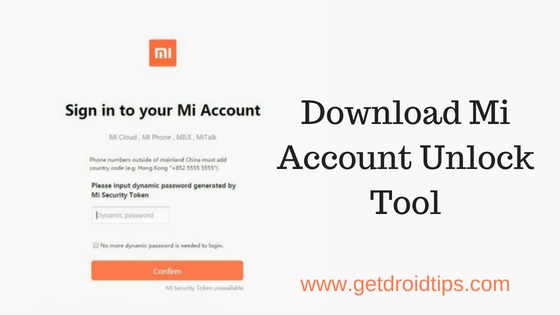 Mi account unlock tool