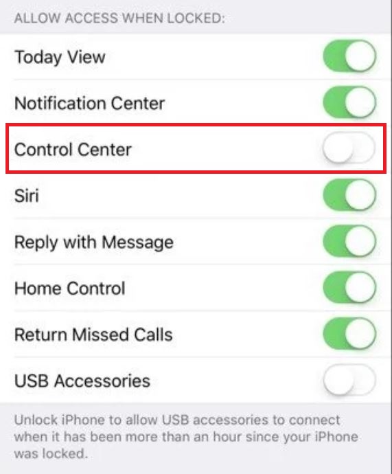 How To Disable IPhone Control Center When Locked