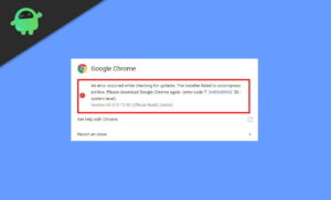 google chrome update failed