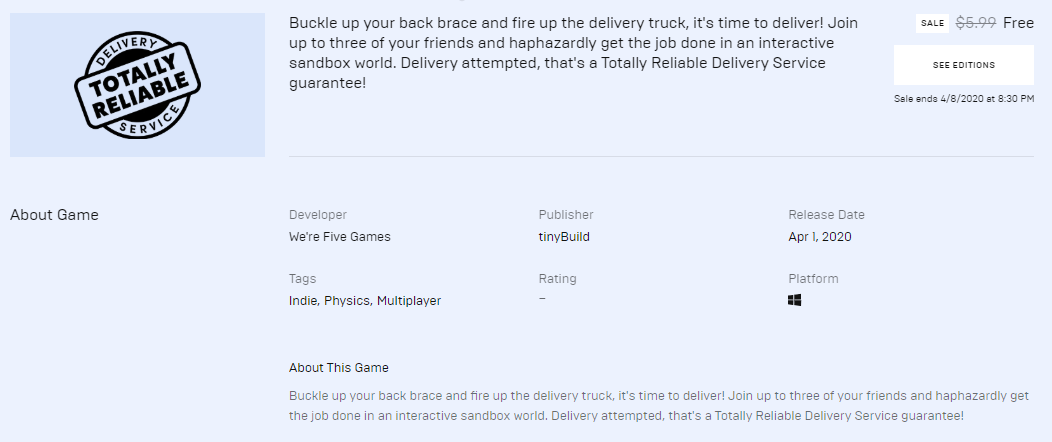 totally reliable delivery service xbox price