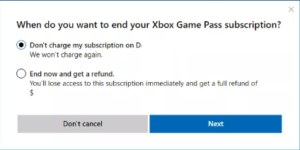 how to cancel game pass subscription xbox