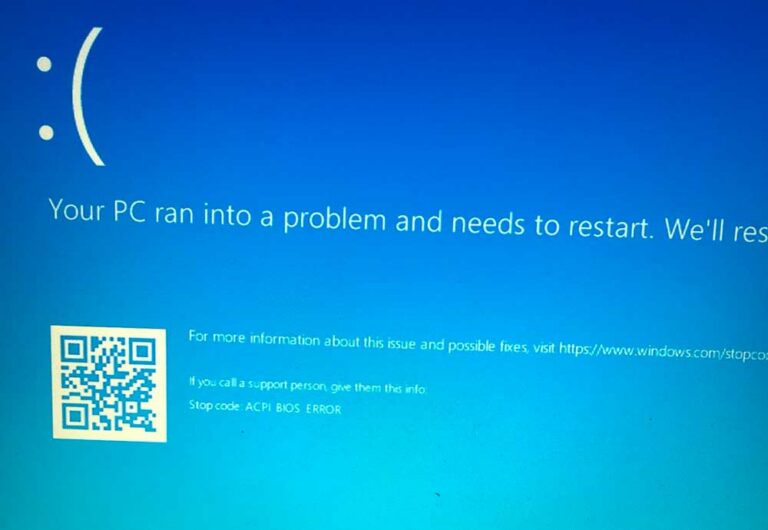 acpi_bios_error windows 11 hp