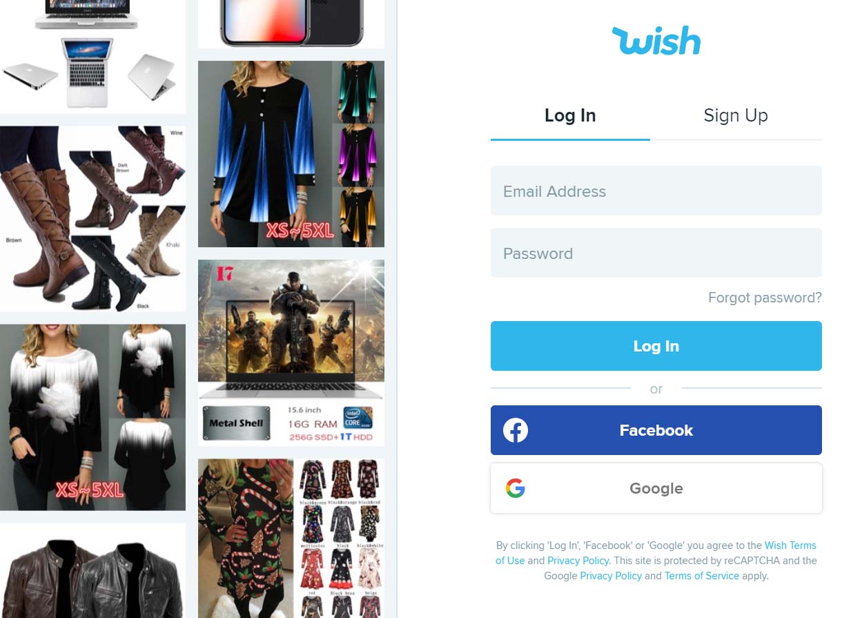 wish.com app