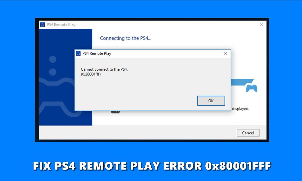 ps4 remote play 0x80001fff