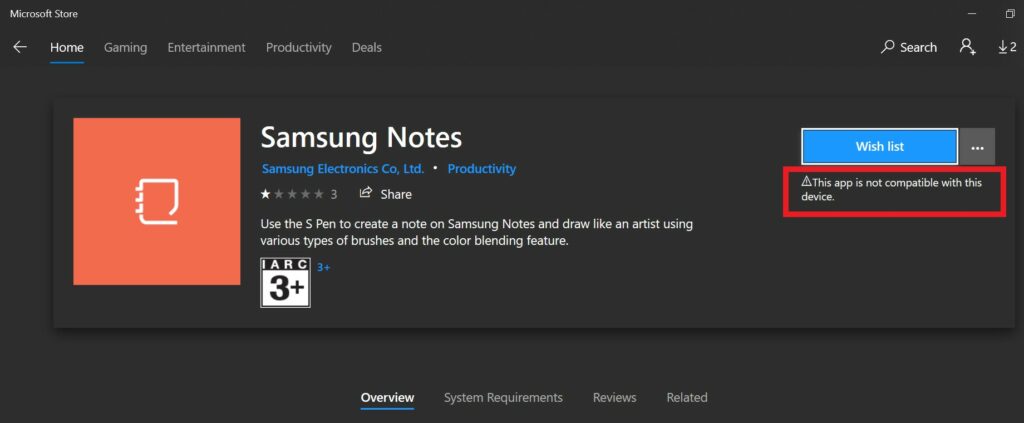 samsung notes windows 10