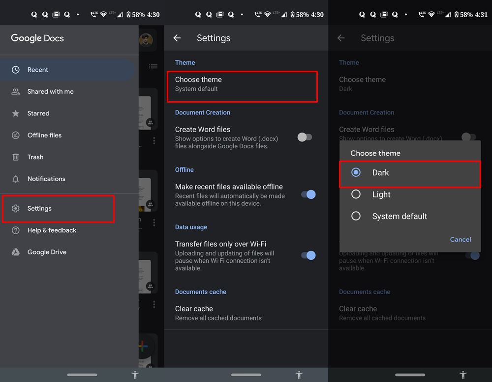 How To Enable Dark Theme On Google Docs Slides And Sheets