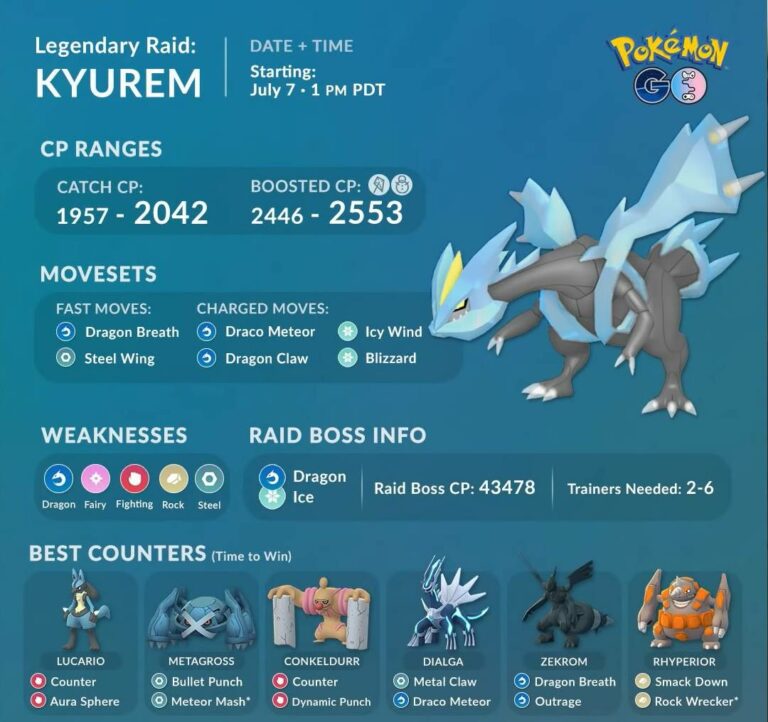 Best Movesets and Counters for Pokémon Go Kyurem Raid