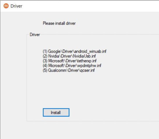 mi flash tool cannot install drivers
