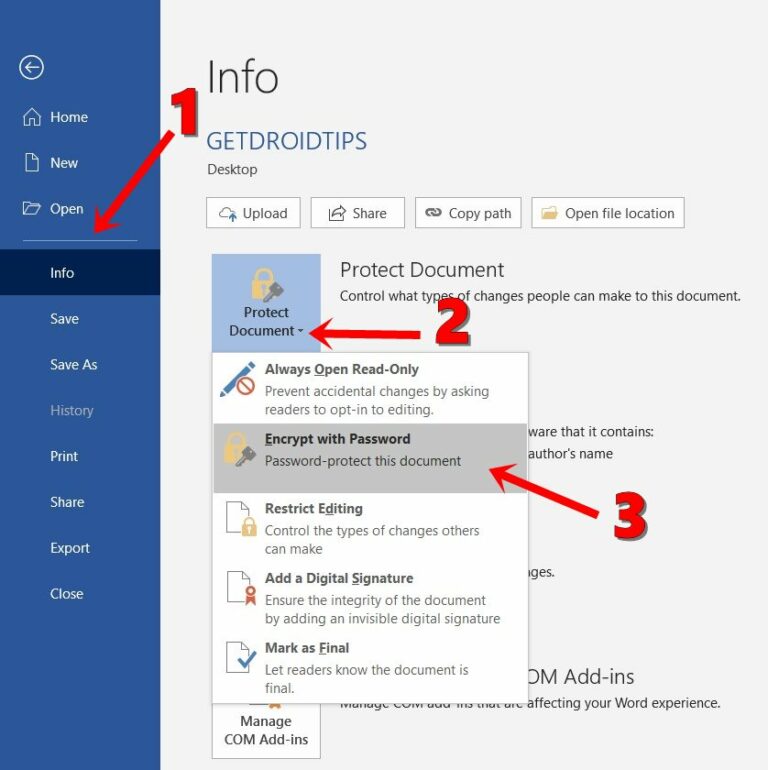 ms word doc password protect