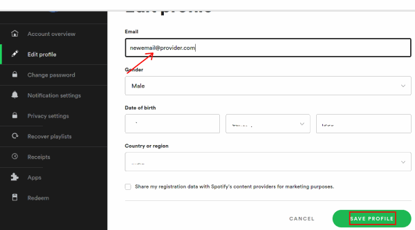 How To Change Spotify Email 