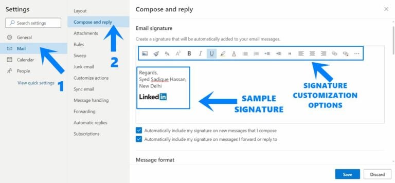 how to add email signature in outlook