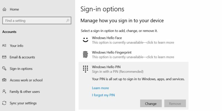 How to Fix “Windows Hello Pin Option Currently Unavailable”?