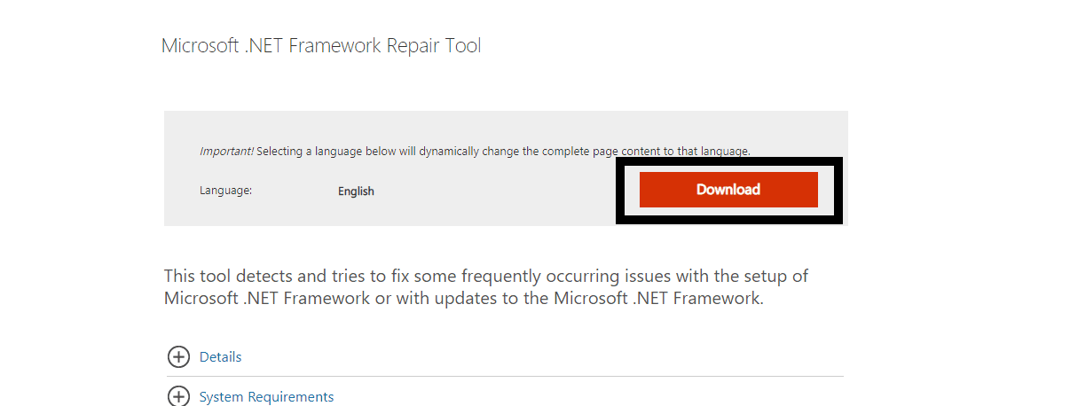 Net framework repair tool