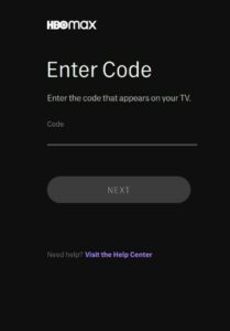 hbo max tv sign in enter code ps4