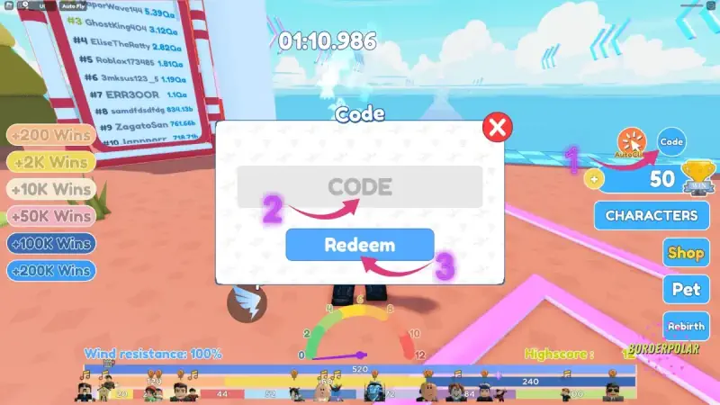 Flying Race Clicker Codes - Roblox