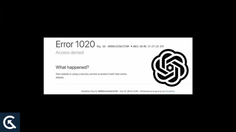 How To Fix ChatGPT Error Code 1020 Access Denied