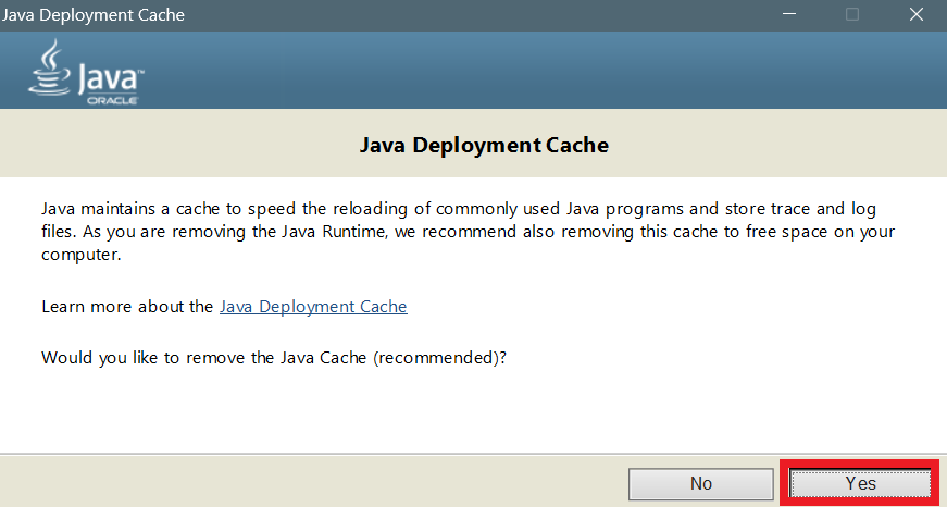 Remove Java Deployment Cache